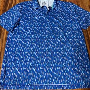 Stylish Blue Patterned Men's Polo Shirt